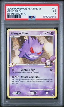 2009 POKEMON PLATINUM RISING RIVALS #40 GENGAR GL PSA 1 - Image 1