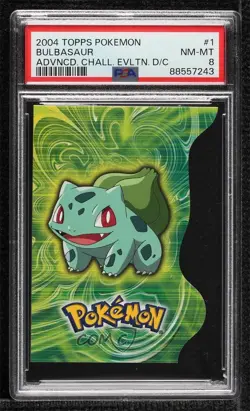 Bulbasaur Topps Pokemon Advanced Challenge Embossed Evolution Die-Cuts PSA 8 - Image 1