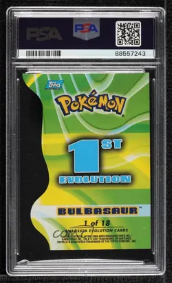 Bulbasaur Topps Pokemon Advanced Challenge Embossed Evolution Die-Cuts PSA 8 - Image 2