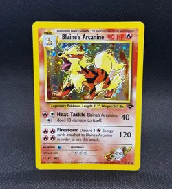 Pokemon TCG Gym Challenge Blaine's Arcanine Holo Rare Card 1/132 LP/NM - Image 1