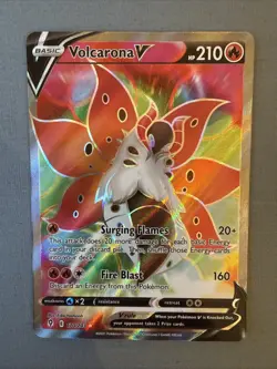 Pokemon TCG Volcarona v Evolving Skies Holo Ultra Rare Card 170/203 Full Art - Image 1