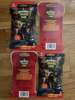 Italian Brainrot Trading Card Game Khadou Booster Sleeved Packs X 4 - Image 1