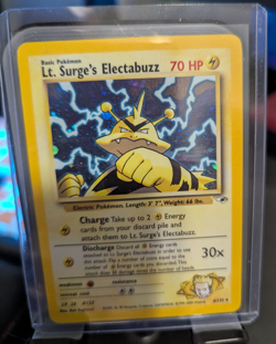 Pokemon TCG Gym Heroes Lt. Surge's Electabuzz Card 6/132 Holo - Image 1