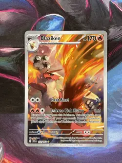 Pokemon Destined Rivals EX Blaziken 192/182 NM Full Art illustration Rare Card - Image 1