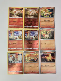 Lot Of 9 Various Ponyta & Rapidash Pokemon Card Lot Evo Collection Reverse Holo - Image 2