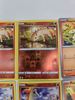 Lot Of 9 Various Ponyta & Rapidash Pokemon Card Lot Evo Collection Reverse Holo - Image 4