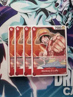 One Piece TCG Monkey.D.Luffy Card P-001 Promo Playset English 4 Cards - Image 1