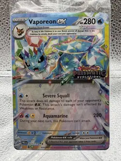 Pokemon Vaporeon ex 023/131 Prismatic Evolutions Surprise Box Sealed Promo Card - Image 1