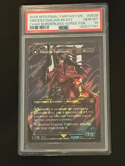 2025 MTG Final Fantasy Vincent Valentine / Galian Beast PSA 10 Surge Foil #0528 - Image 1