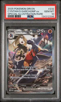 2025 POKEMON DRI EN-DESTINED RIVALS #232 CYNTHIA'S GARCHOMP EX PSA 10 - Image 1