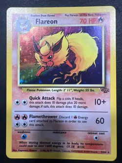 Pokemon 1999 Holo Jungle Holo Rare Flareon 3/64 - Image 1