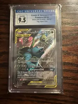 Pokemon- Celebi & Venusaur GX Black Star Promo SM167 Tag Team CGC Mint+ 9.5 - Image 1