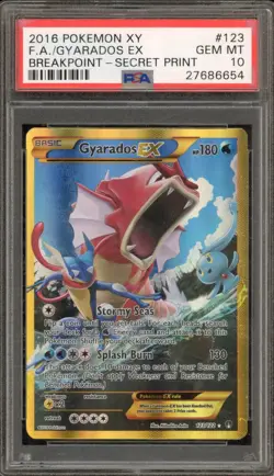 Pokemon Gyarados EX XY Breakpoint Secret Rare FA #123 SCRATCHED CASE PSA 10 - Image 1