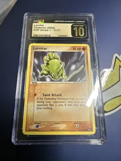 Pokemon Pop Series 1 Larvitar 11/17, CGC Prisitine 10 - Image 1