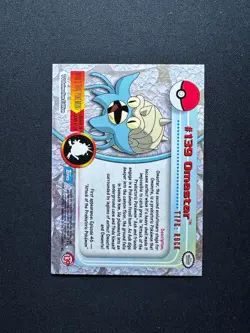 2000 Topps Pokemon TV Animation Edition Series 3 Non Holo #139 Omastar - Image 2