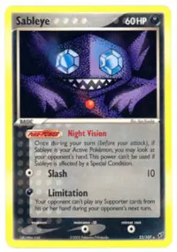 Moderately Played, English - 1 x Pokemon Sableye - 23/107 - Rare EX Deoxys - Image 1