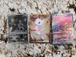 Pokemon TCG 151 UPC Promo Set Mew 053, Mewtwo 052, Metal Mew 205 New Sealed - Image 1