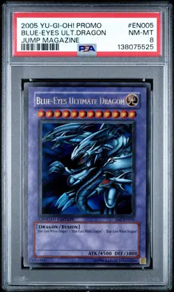 2005 Yu-Gi-Oh! Blue-Eyes Ultimate Dragon JMP Shonen Jump Limited Ed Ultra PSA 8 - Image 1