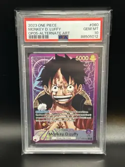 2023 Monkey D. Luffy Alt Art Leader OP05-060 EN Awakening of the New Era PSA 10 - Image 1