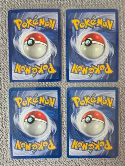 Base Set Starters X4 Bulbasaur Charmander Squirtle Pikachu 1999 Pokemon Cards MP - Image 2