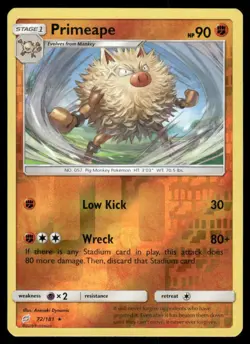 Pokemon Cards Primeape 72/181 Reverse Holo Team Up Sun & Moon NM - Image 1