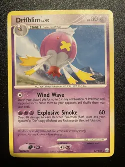 Drifblim 24/130 Diamond and Pearl Regular Rare LP Pokemon Card 2007 - Image 1