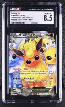 CGC 8.5 Flareon EX Generations RC28/RC32 Radiant Collection Holo Pokemon Card - Image 1
