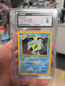 CGC 8 Gyarados 1999 Base Set 6/102 Holo Pokemon Card - Image 3