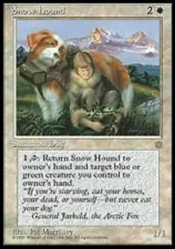 Snow Hound PL Ice Age MTG Magic The Gathering White English Card - Image 1