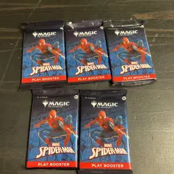 Spider-Man play booster pack (Lot of 5) New sealed Magic The Gathering - Image 1