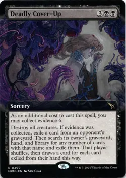 Deadly Cover-Up EXTENDED ART Murders at Karlov Manor Magic MTG NM - Image 1