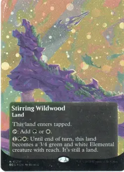 MTG: EOE: Stellar Sights: Galaxy Foil Borderless Stirring Wildwood: LP Condition - Image 1