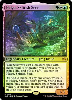 MTG FOIL Helga, Skittish Seer - Bloomburrow #217 - Image 1