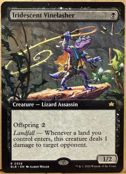 LIMITED EDITION Bloomburrow MtG Iridescent Vinelasher Unplayed NM EXTENDED ART! - Image 1