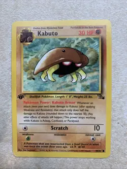 Pokemon TCG Vintage Kabuto #50 1st Edition Fossil 1999 50/62 - Image 1