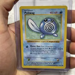 Pokemon TCG Poliwag Base Set 59/102 Regular Unlimited Common Card Shadowless LP - Image 1