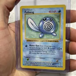 Pokemon TCG Poliwag Base Set 59/102 Regular Unlimited Common Card Shadowless LP - Image 2
