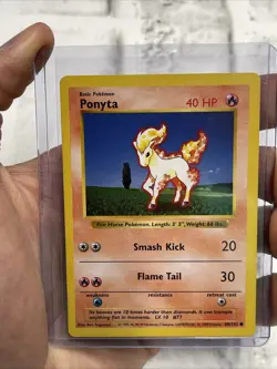 Pokemon TCG Ponyta Base Set 60/102 Regular Shadowless Common Vintage WOTC LP Vtg - Image 1