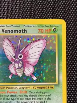 Venomoth 13/64 No Symbol Error Jungle Set Holo Unlimited Pokemon TCG LP/NM - Image 3