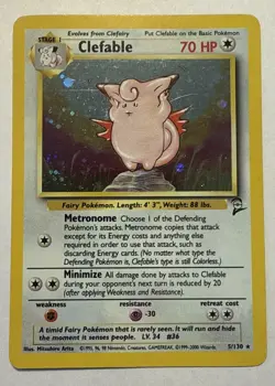 Clefable 005/130 Base Set 2 Holo Wotc Lightly Played Pokemon - Image 1