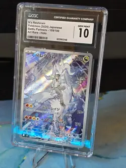 🔥 N'S RESHIRAM Holo # 109/100 GEM MINT 10 2025 POKEMON Art Rare Battle Partners - Image 2