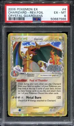 2006 Pokemon Charizard Crystal Guardians Reverse Holo STAMPED 4/100 PSA 6 - Image 1