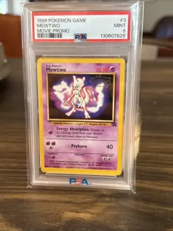 1999 POKEMON GAME MOVIE MOVIE PROMO #3 MEWTWO PSA 9 - Image 1