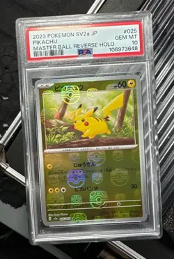 2023 POKEMON JPN SV2A-POKEMON MASTER BALL REVERSE HOLO PIKACHU PSA 10 - Image 3