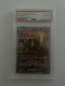 2023 POKEMON SWORD & SHIELD CROWN ZENITH #GG36 FULL ART/ENTEI V PSA 10 - Image 1