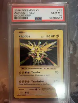 PSA 10 Zapdos Holo XY Evolutions 42/108 Mint Pokemon - Image 1