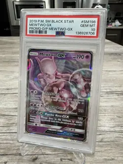 2019 POKEMON SM DETECTIVE PIKACHU MEWTWO GX SM196 BLACK STAR PROMO PSA 10 - Image 2