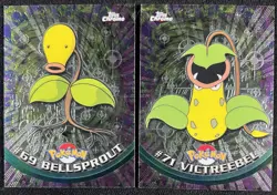 Topps Chrome Pokemon Card Victreebel #71 + Bellsprout #69 - LP - Image 1