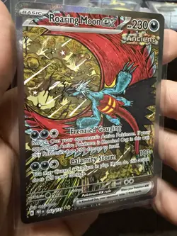 Pokemon TCG NM Roaring Moon Sir Prismatic Evolutions Card RAW NEW #162/131 RARE - Image 1