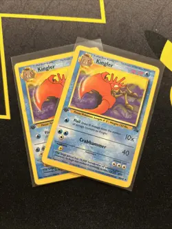 1ST EDITION Kingler 38/62 LP/EX -Vintage Pokemon Card- Fossil (7q) - Image 3